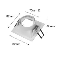 MOLVENO LIGHTING Glam Square Faretto Incasso Alluminio Bianco