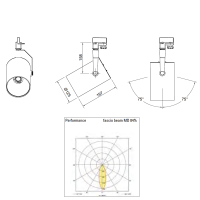 Ideallux Beba LED 28W 3000K 3000lm Proiettore da Binario Nero