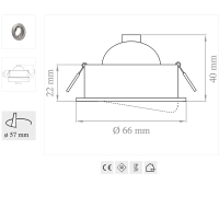 Lampo DIK OR 35 Mini Faretto Da Incasso GU4 MR11 12V o 230V