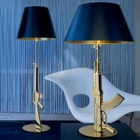 Flos Guns Lounge Gun Lampada da Terra Oro Lucido Philippe