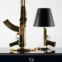 Flos Guns Table Gun Lamp Shiny Gold by Philippe Strack 2005