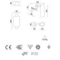 IVela Miniperfetto Broadway 18W LED CRI85 Proiettore Nero da