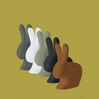 Qeeboo Rabbit Chair Baby Mix decorative seat