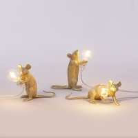 Seletti Mouse Gold lampada a led da tavolo