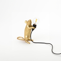Seletti Mouse Gold lampada a led da tavolo