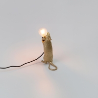 Seletti Mouse Gold lampada a led da tavolo