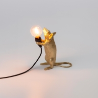 Seletti Mouse Gold lampada a led da tavolo