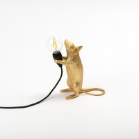Seletti Mouse Gold lampada a led da tavolo