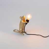 Seletti Mouse Gold lampada a led da tavolo