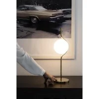 Faro LE VITA Lampada da Tavolo Oro In Alluminio e Diffusore In