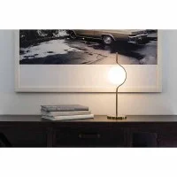 Faro LE VITA Table Lamp Gold In Aluminum and Opal Crystal