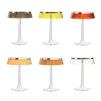 Flos Bon Jour LED Table Lamp Dimmable Top Chrome And Crown Amber