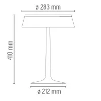 Flos Bon Jour LED Table Lamp Dimmable Top Matt Chrome And