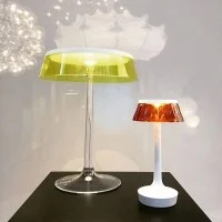 Flos Bon Jour LED Table Lamp Dimmable Top Matt Chrome And