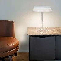 Flos Bon Jour LED Table Lamp Dimmable Top Matt Chrome And