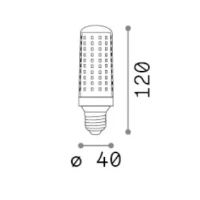 ldeal Lux Lampadina T40 Tubo LED E27 14W CRI90 alta luminosità