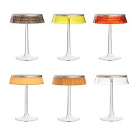 Flos Bon Jour LED Table Lamp Dimmable Top Matt Chrome And Fumée