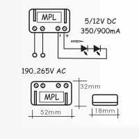 Alimentatore QLT MPL5 500mA 10V 4W per Moduli LED