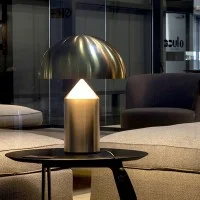 Oluce Atollo 238 OR Lampada da Tavolo 2x40W E14 oro