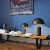 Oluce Atollo 239 Bronzo Lampada da Tavolo 2x75W E27 Dimmerabile