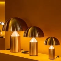 Oluce Atollo 239 Lampada da Tavolo 2x75W E27 Dimmer Oro Oluce Atollo 239 Lampada da Tavolo 2x75W E27 Dimmer Oro