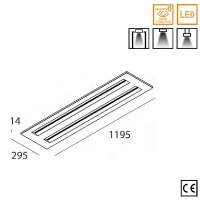 Novalux Pannello SCHOOL 50W UGR LED 8025lm 1200x300mm