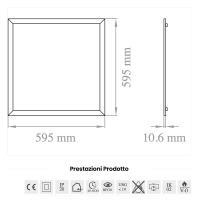 Lampo Panel UGR19 40W LED 4000lm 600x600mm 4000K Prismatic