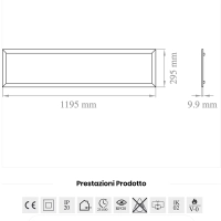 Lampo Panel 40W LED 3200lm 1200x300mm 4000K Neutral White Power