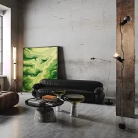 Flos Parentesi Double floor lamp black suspension