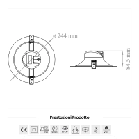 Lampo Faro da incasso LED Tondo SYDNEY TRICOLOR 25W