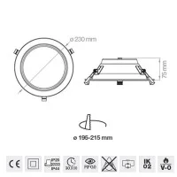 Lampo Recessed Round Downlight LED SYDNEY TRICOLOR 35W