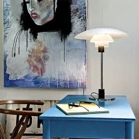 Louis Poulsen PH 4/3 Lampada da Tavolo Bianco By Poul Henningsen