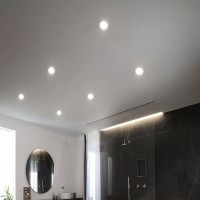Lampo Faretto GU10 in Gesso Tondo per Led da Incasso con Vetro