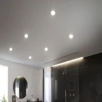 Lampo Faretto GU10 in Gesso Tondo per Led da Incasso con Vetro