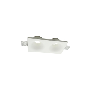 Lampo double round flared recessed plaster spotlight
