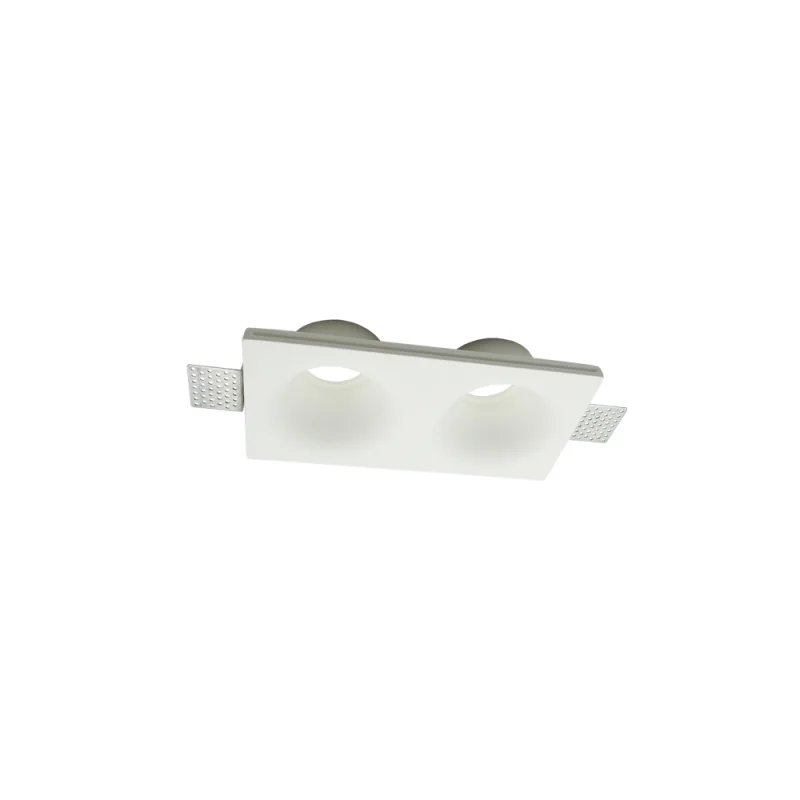 Lampo double round flared recessed plaster spotlight
