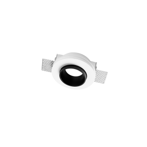 Lampo round plaster spotlight with decorative ferrule