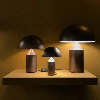Oluce Atollo 238 Bronzo Lampada da Tavolo 2x40W E14 Dimmerabile
