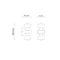 Ferroluce Berimbau bi-emission wall lamp