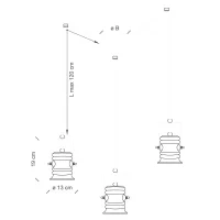 Ferroluce Urban Multipla suspension lamp