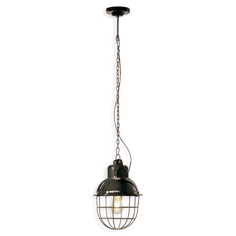 Ferroluce Industrial Vintage 2 lampada a sospensione Ferroluce Industrial Vintage 2 lampada a sospensione