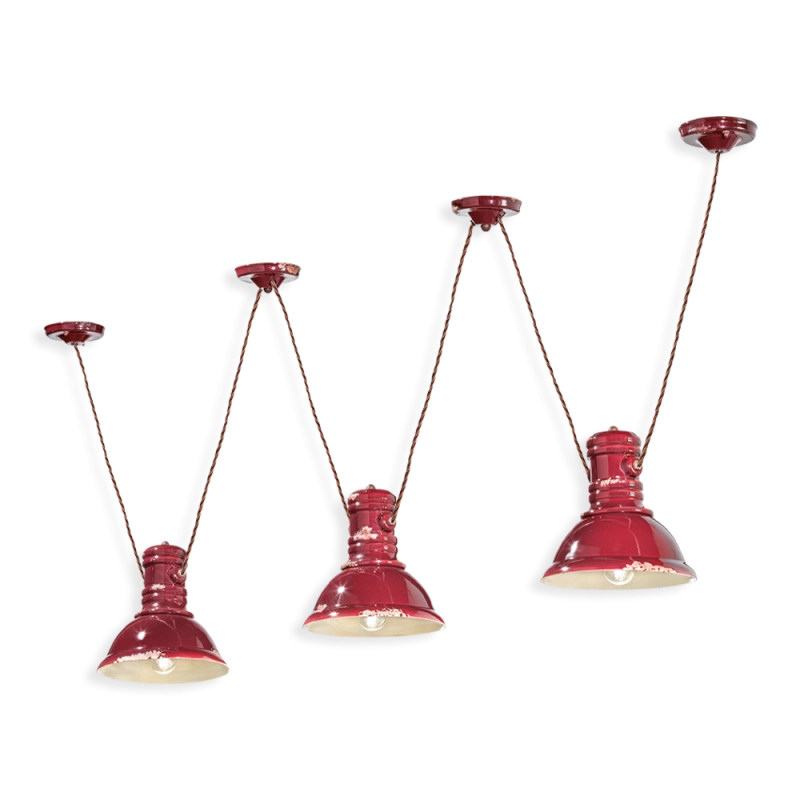 Ferroluce Industrial Multipla lampada a sospensione Ferroluce Industrial Multipla lampada a sospensione