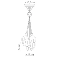 Ferroluce Afoxe' Multicolor suspension lamp