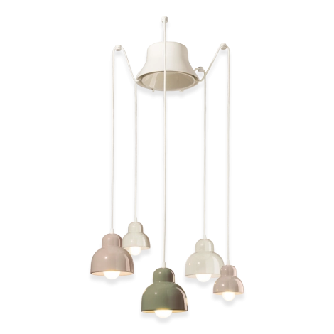 Ferroluce Berimbau Multicolor suspension lamp