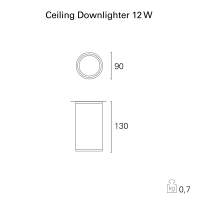 PAN Shock Lampada Cilindrica da Soffitto LED 12W 3000K Interno