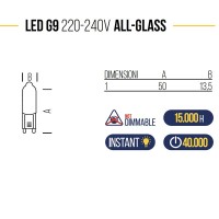 Bot Lighting Shot COB Led G9 Glass 2W 200lm 230V Light Bulb