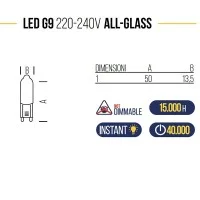 Bot Lighting Shot COB Led G9 Glass 2W 200lm 230V Light Bulb Bot Lighting Shot COB Led G9 Glass 2W 200lm 230V Light Bulb