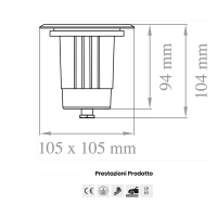 Lampo Faretto Da Incasso Carrabile GU10 Quadrato Acciaio Inox