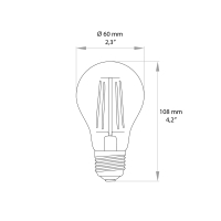 Lampadina LED A60 Opalina E27-E26 110V 8W 2700K Luce Calda