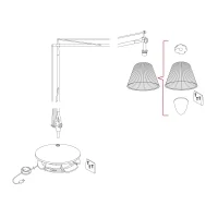 Flos complete replacement lampshade set for Superarchimoon